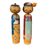 Pair of Kokeshi dolls