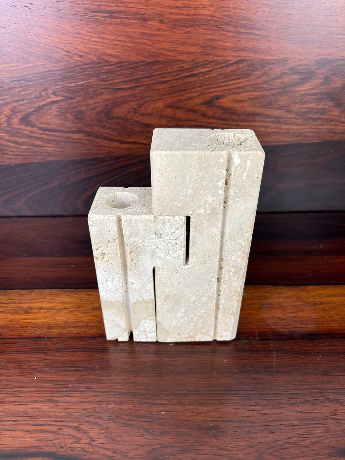 2 bougeoirs en travertin