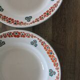 Set of 2 deep plates Faïencerie Nouvelle Givors model Yvette