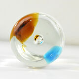 1980s glass paperweight Sklo Union Rosice, Czechoslovakia