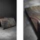 Vintage Mid-Century Modern German Brutalist 2-Seater Brown Leather Bed Sofa