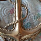Solid bronze door knocker in the shape of a marine anchor and ropes