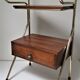 Bedside design in wood and gold metal 50s/60s