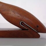 Danish Teak Shark with Stand, 1960s