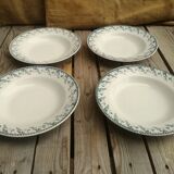 4 Hollow plates Terre de Fer in Opaque Porcelain from Gien Collection Montigny