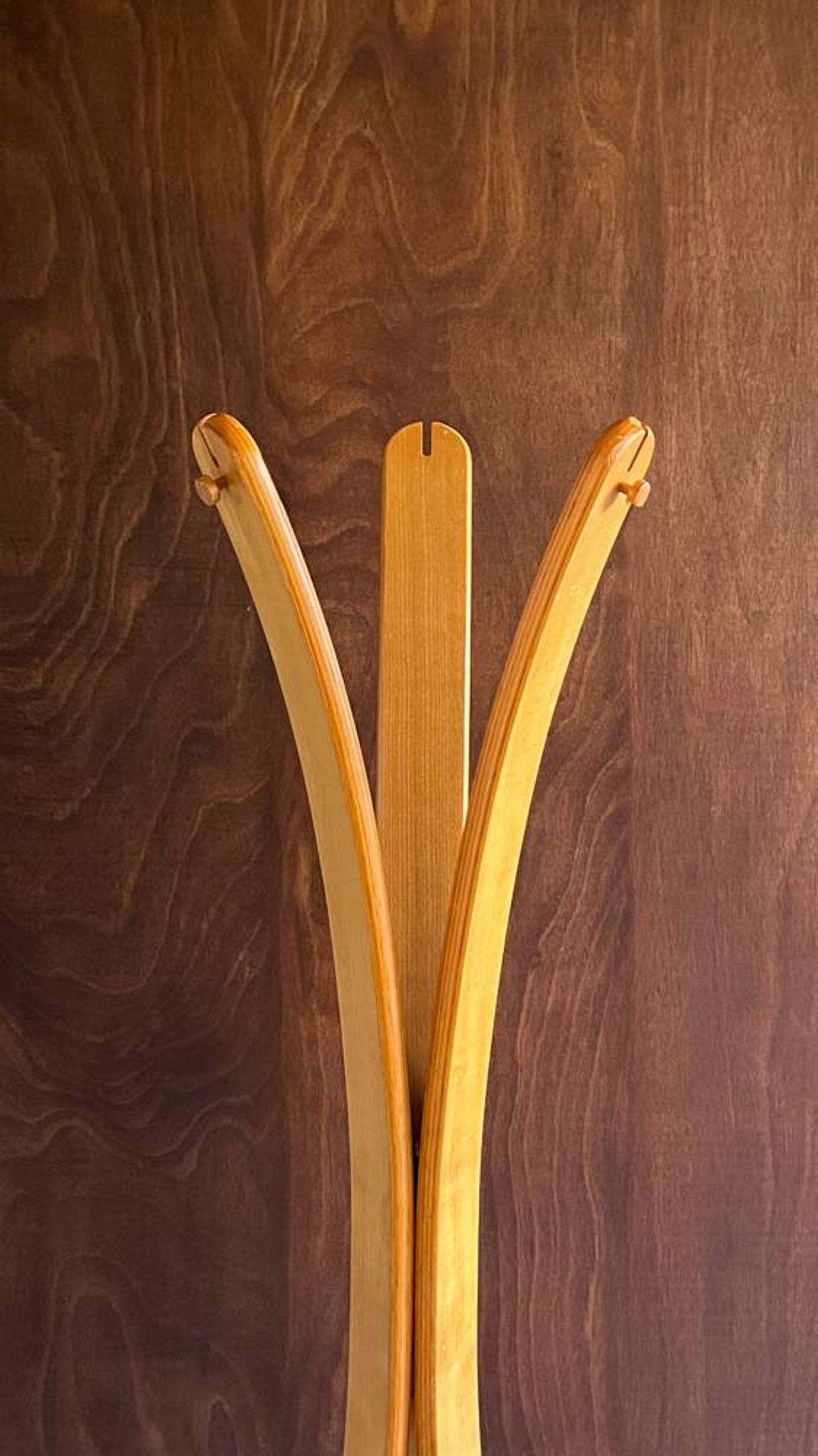 Oak coat rack with three branches