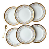 6 small vintage plates in golden white porcelain winterling bavaria