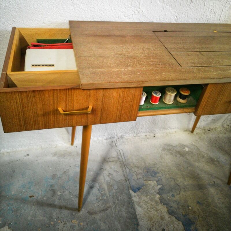 Vintage sewing machine console
