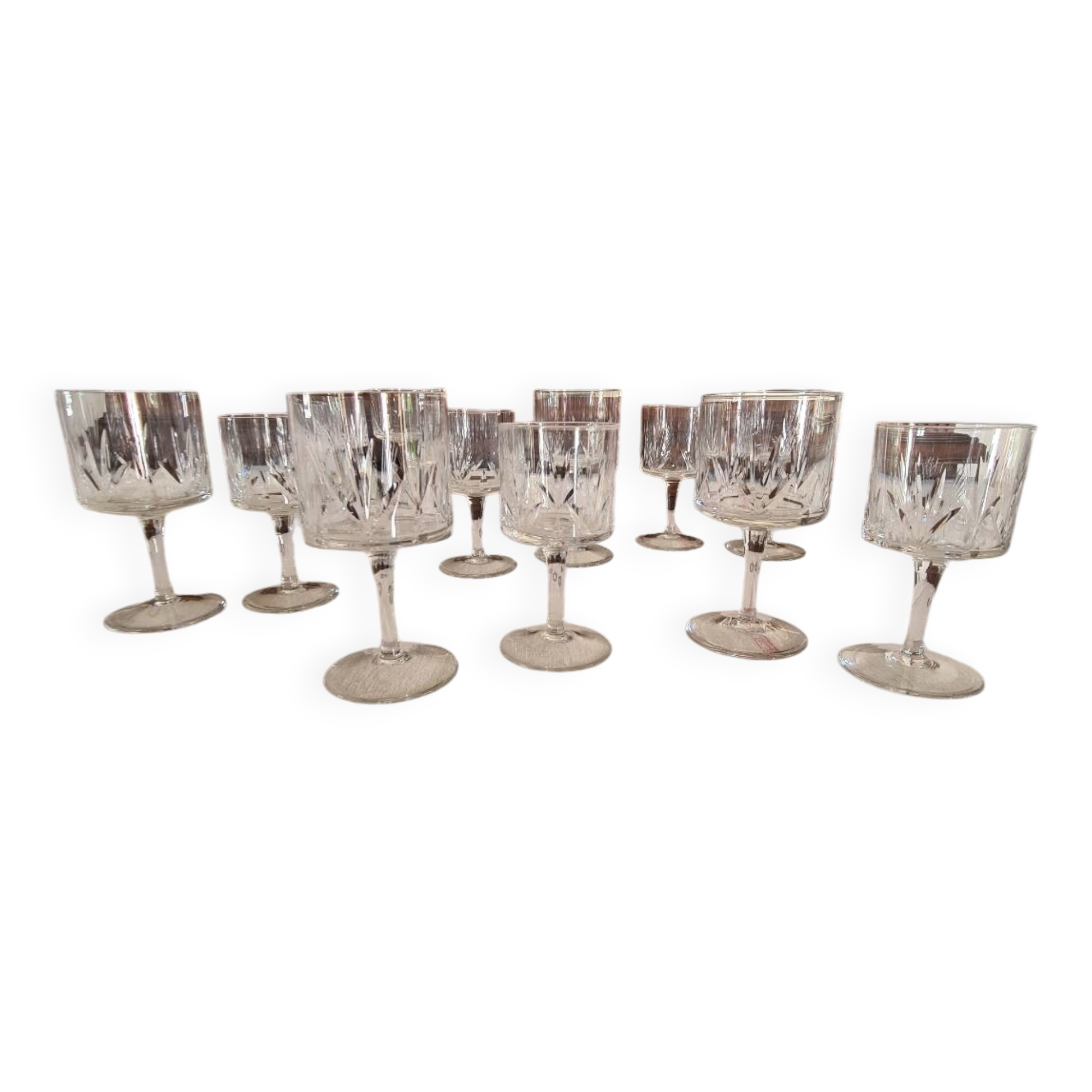 Water and wine glasses from the Royal Manufacture of Bayel