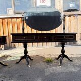 Coiffeuse triptyque vintage 1960s en acajou– signée G. Blouin Nantes