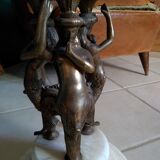 Marble and brass side table