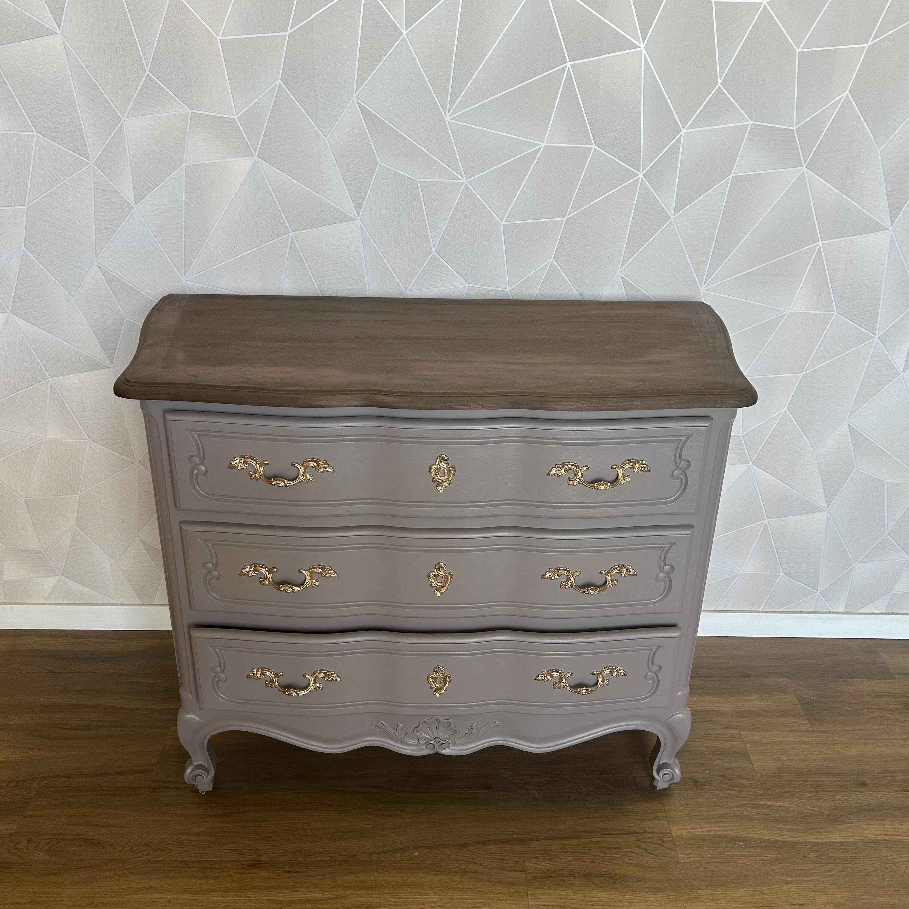 Crossbow chest of drawers with 3 drawers, taupe wenge revamp
