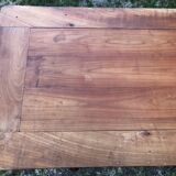 Louis Philippe style old cherry desk table with 2 drawers and 1 pull.