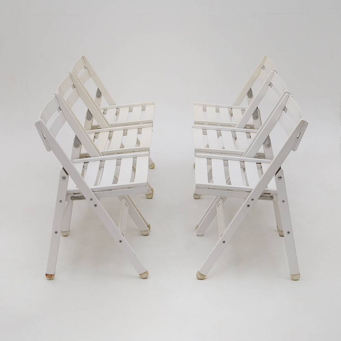 Ensemble de 6 chaises de jardin pliantes par Reguitti, années 1970.