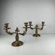 Pair of gilt brass candlesticks with two arms – Louis XV Rococo style