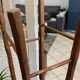 Set of 3 high wooden bar stools, handcrafted, 50.