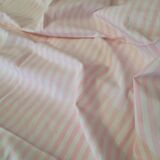 Antique sheet, piece of fabric, 260x170cm, pink and white stripes