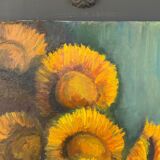 Oil on canvas by o tremoureux tournesols XXeme still life