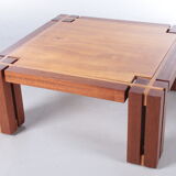 Brutalist Teak wood coffee table, 1970s