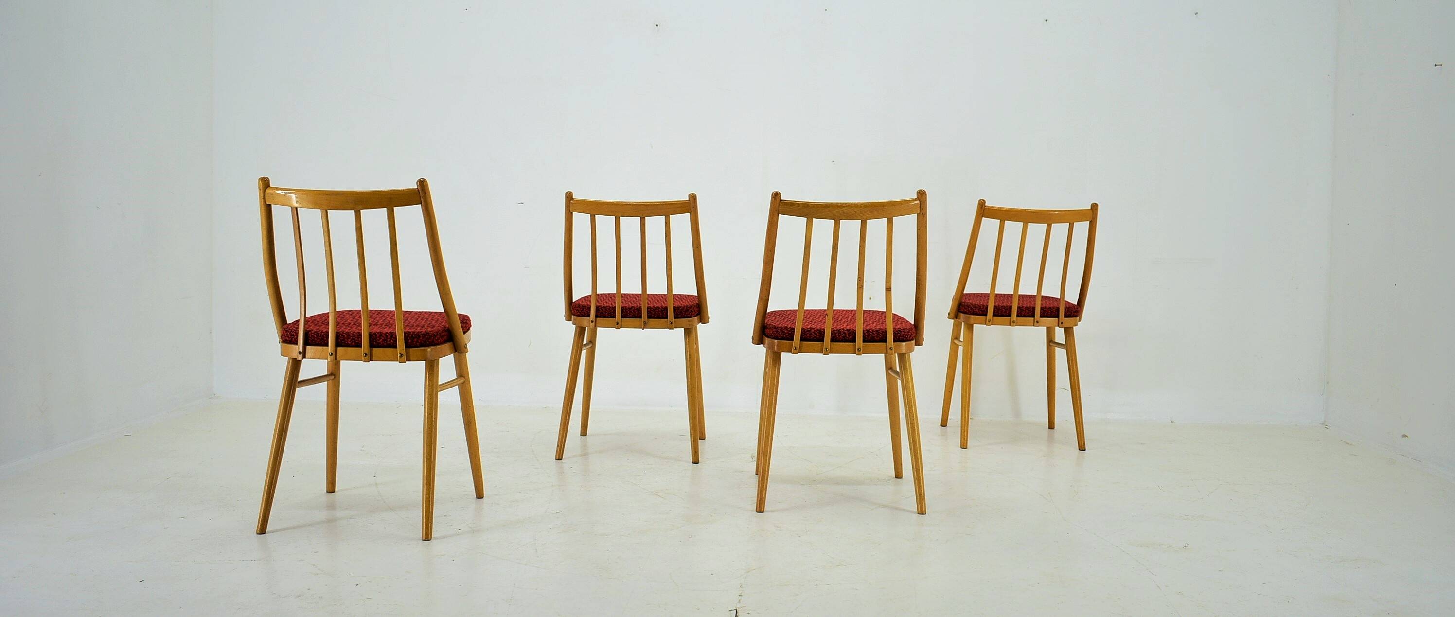 1960s Antonin Suman Beech Dining Chairs, Set of 4