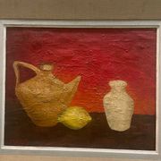 Still life painting with lemon from the 50s