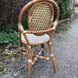 Ensemble de 6 chaises de terrasse " bistrot" en rotin naturel.