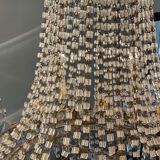 Large Montgolfière chandelier with crystal drops