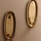 Vintage Swedish Oval Brass Wall Sconces