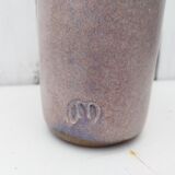 Enamelled ceramic roller vase signed