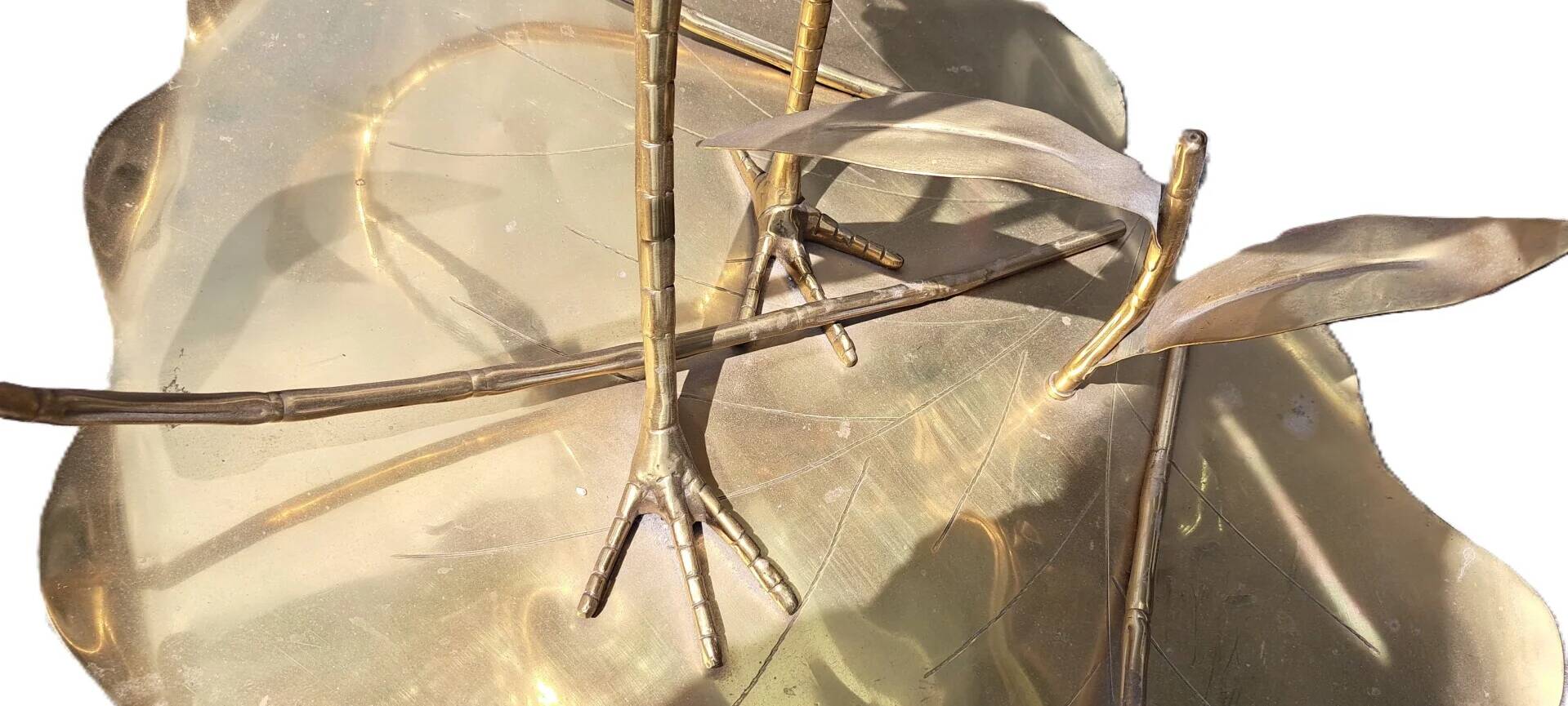 Lampadaire héron en laiton Hollywood Regency par Citonne Oggi 1970