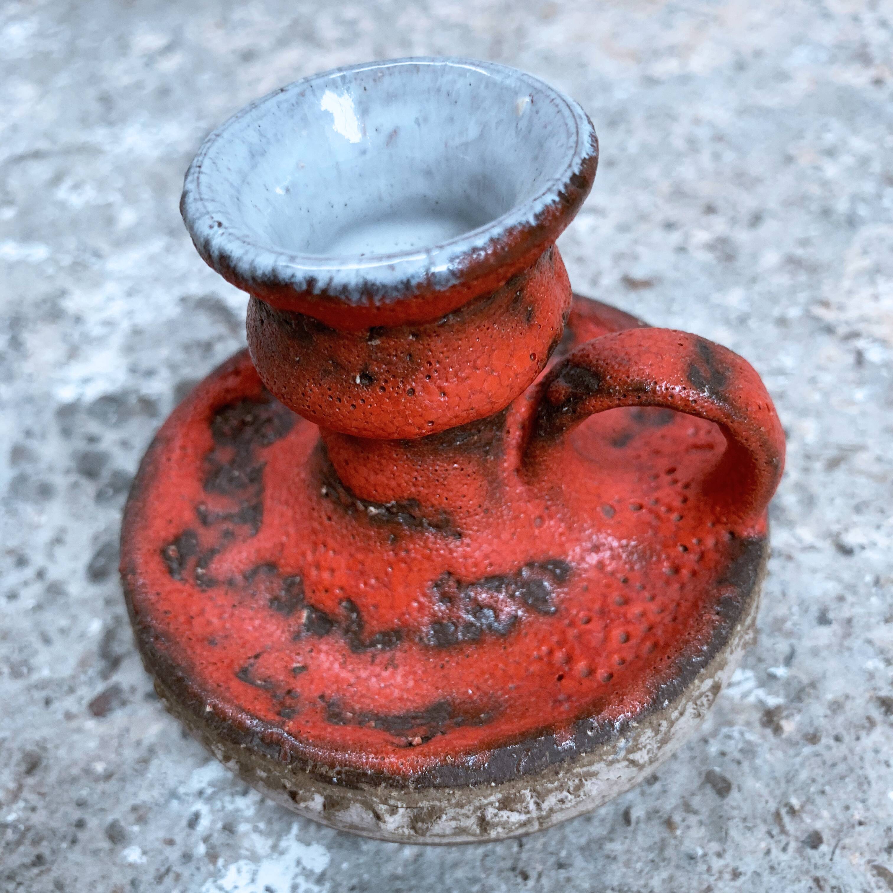 Fat Lava enamelled ceramic candlestick