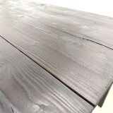 Large 1950s Farm Table in Burnt Wood (Shou Sugi Ban) – L245 cm