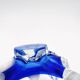 Cup Josef Hospodka Chribska Cristal Bleu Cobalt White Trim 24cm