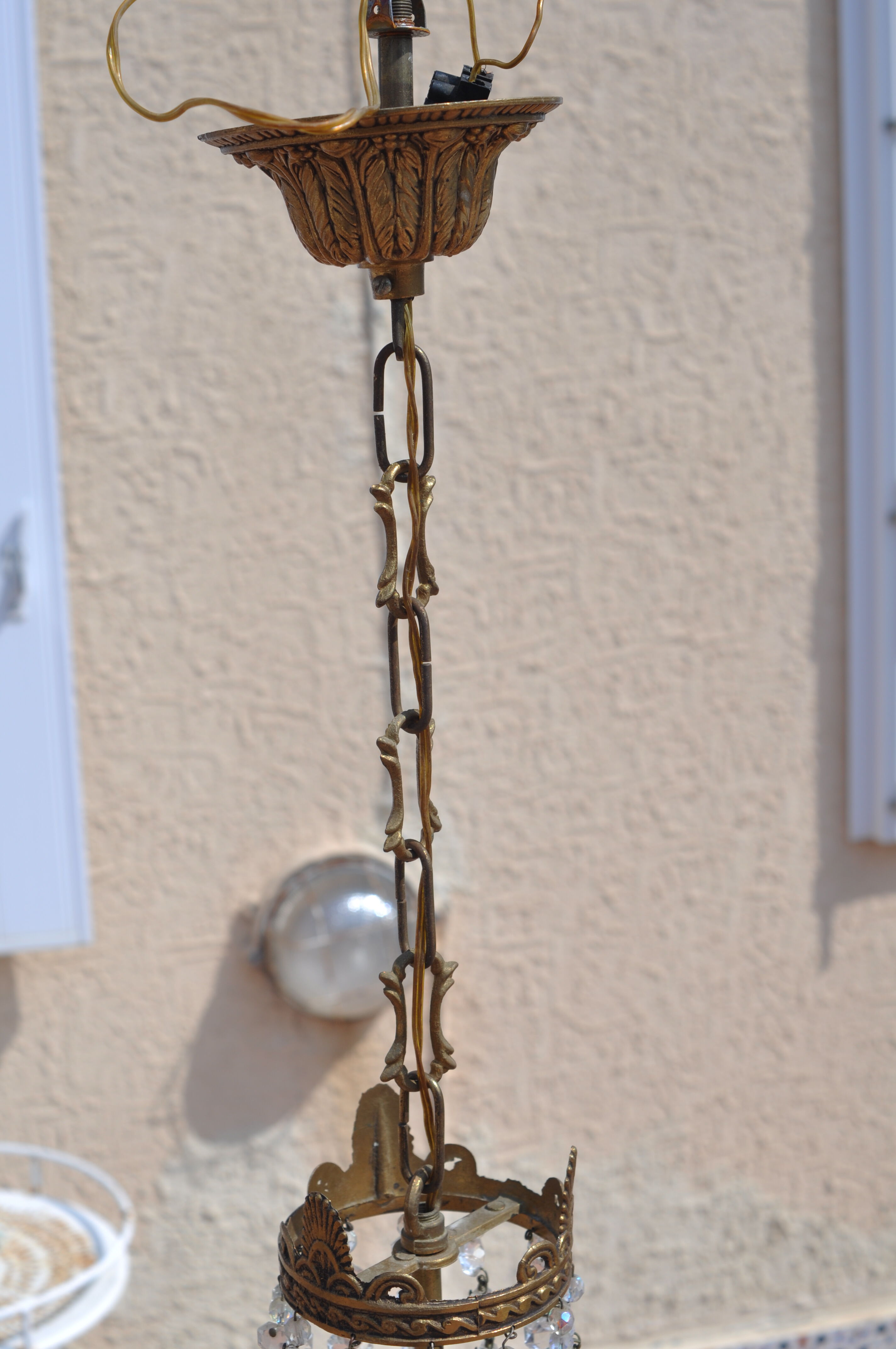 Bronze montgolfiere chandelier with tassels