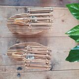 Rattan wall lamps
