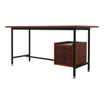 Mahogany desk, Italian design, 1970s, production: Italy