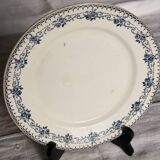 Antique flat plate, ironstone, Boulenger, Choisy-le-Roi "Parmentier"