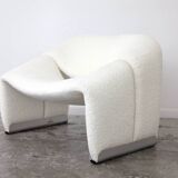 Fauteuil Groovy boucle blanc cassé par Pierre Paulin