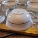 8 porcelain cups from Limoges – gold trim – 1950s