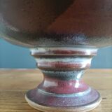 Signed ceramic fruit bowl on foot