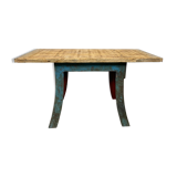 Table à manger industrielle bleue, années 1960