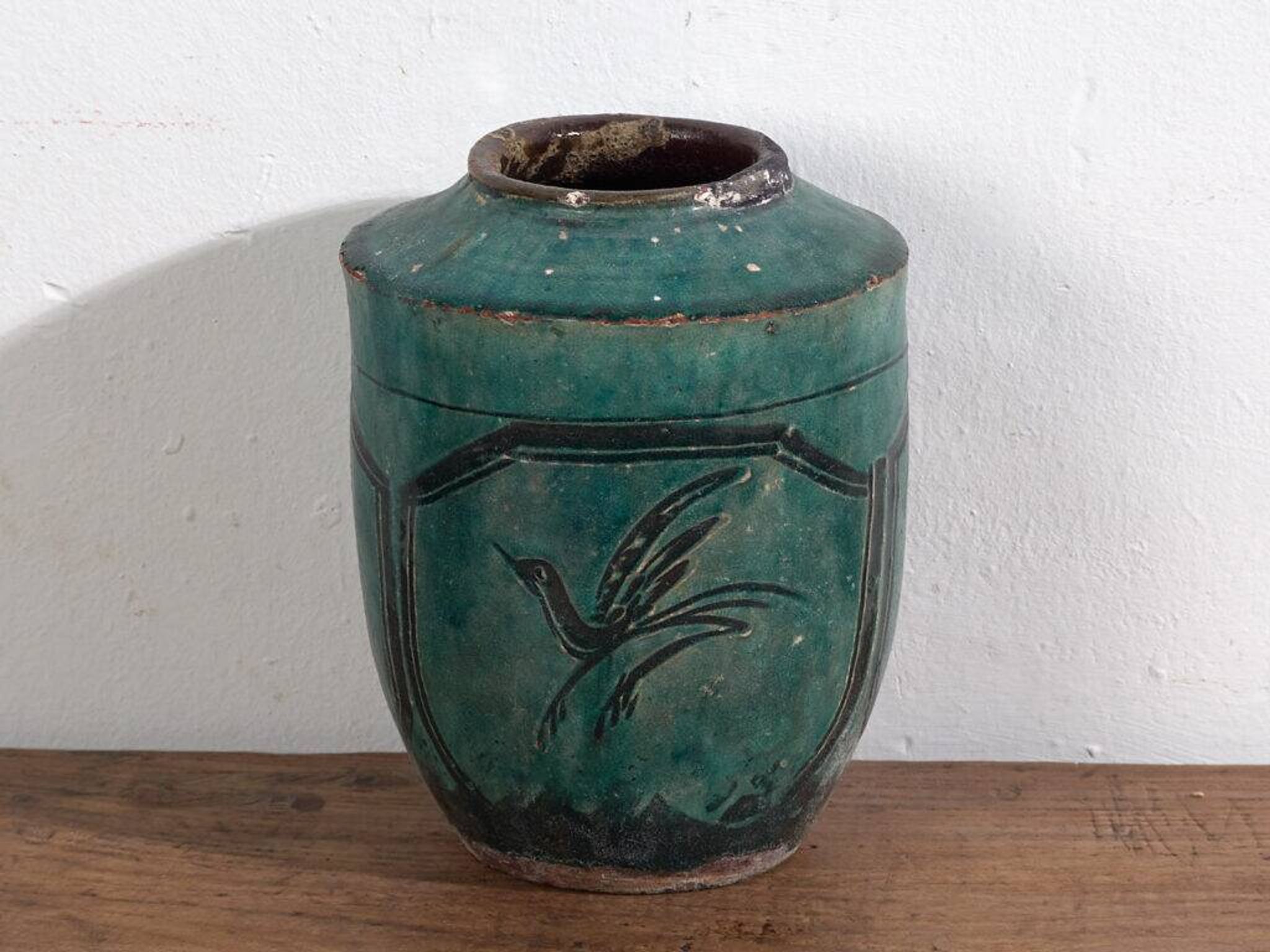 Vase chinois ancien à cadre octogonal (vers 1820) #19