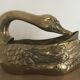Vintage swan pocket emptier cachepot in gilded brass