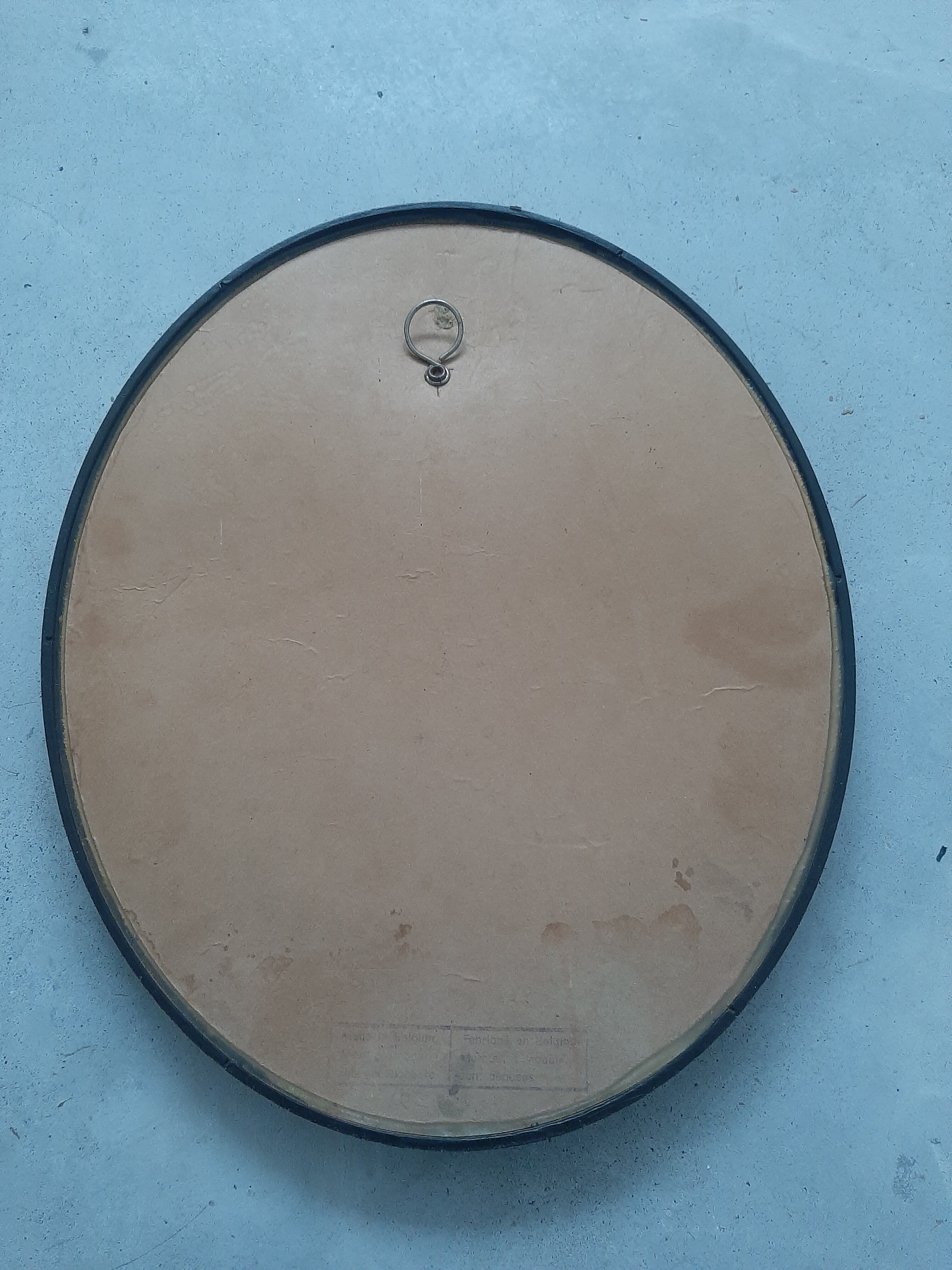 Vintage oval black mirror 60/70s