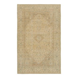 Tapis fait main oriental unique 1980s 196 cm x 306 cm beige