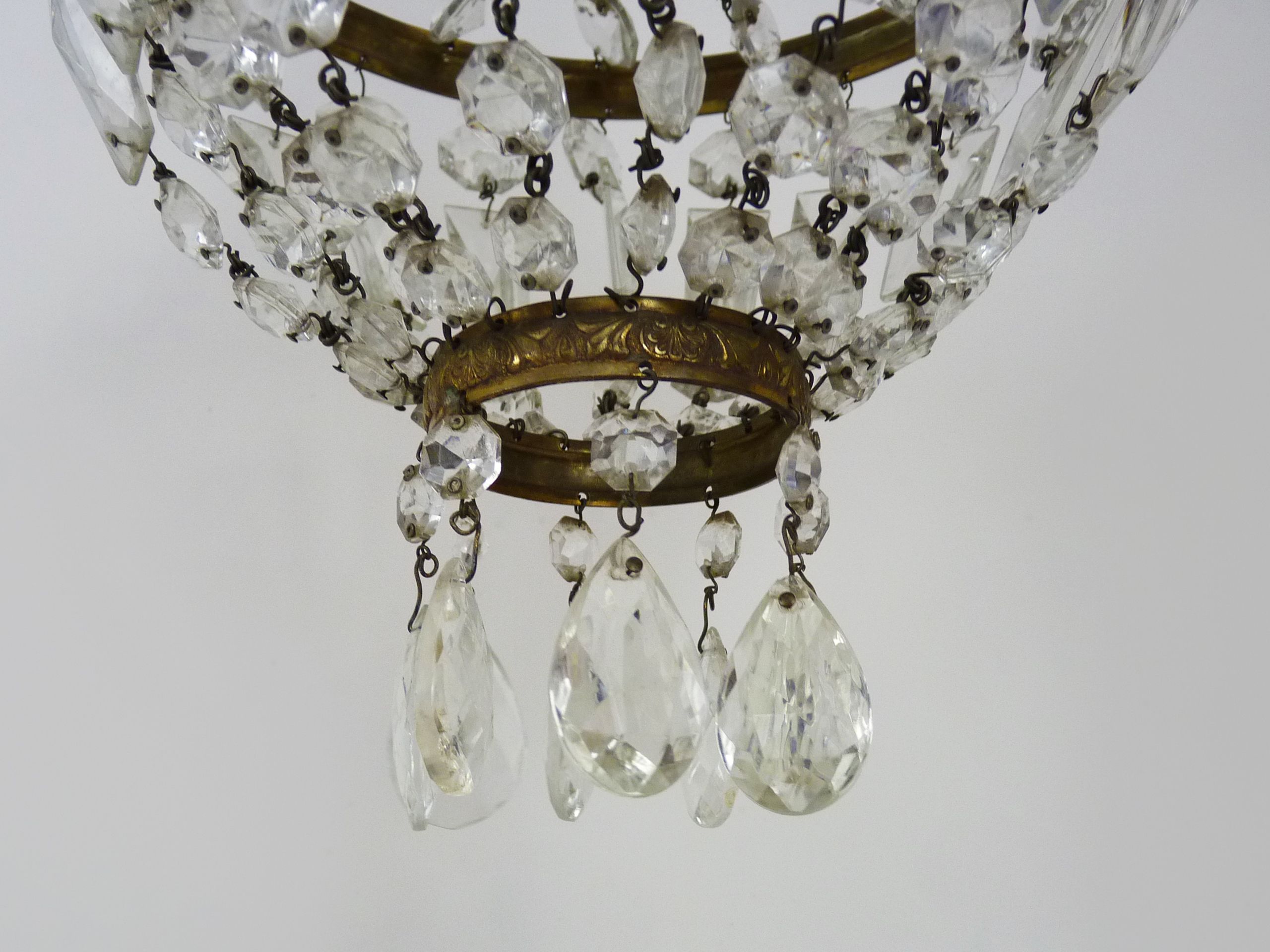Former Italian hot air balloon chandelier, glass grapevines