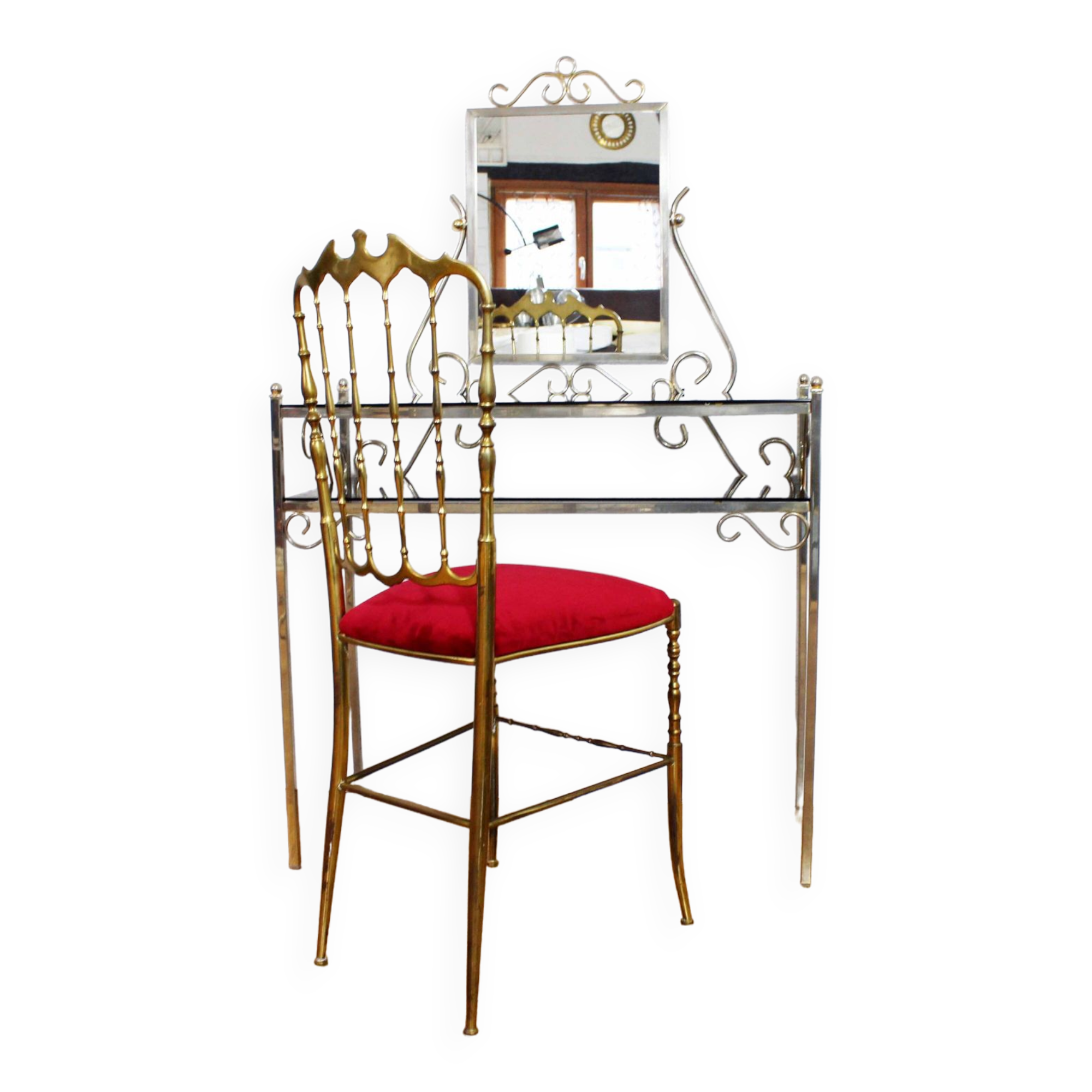 Vintage dressing table and chair Italy 1970