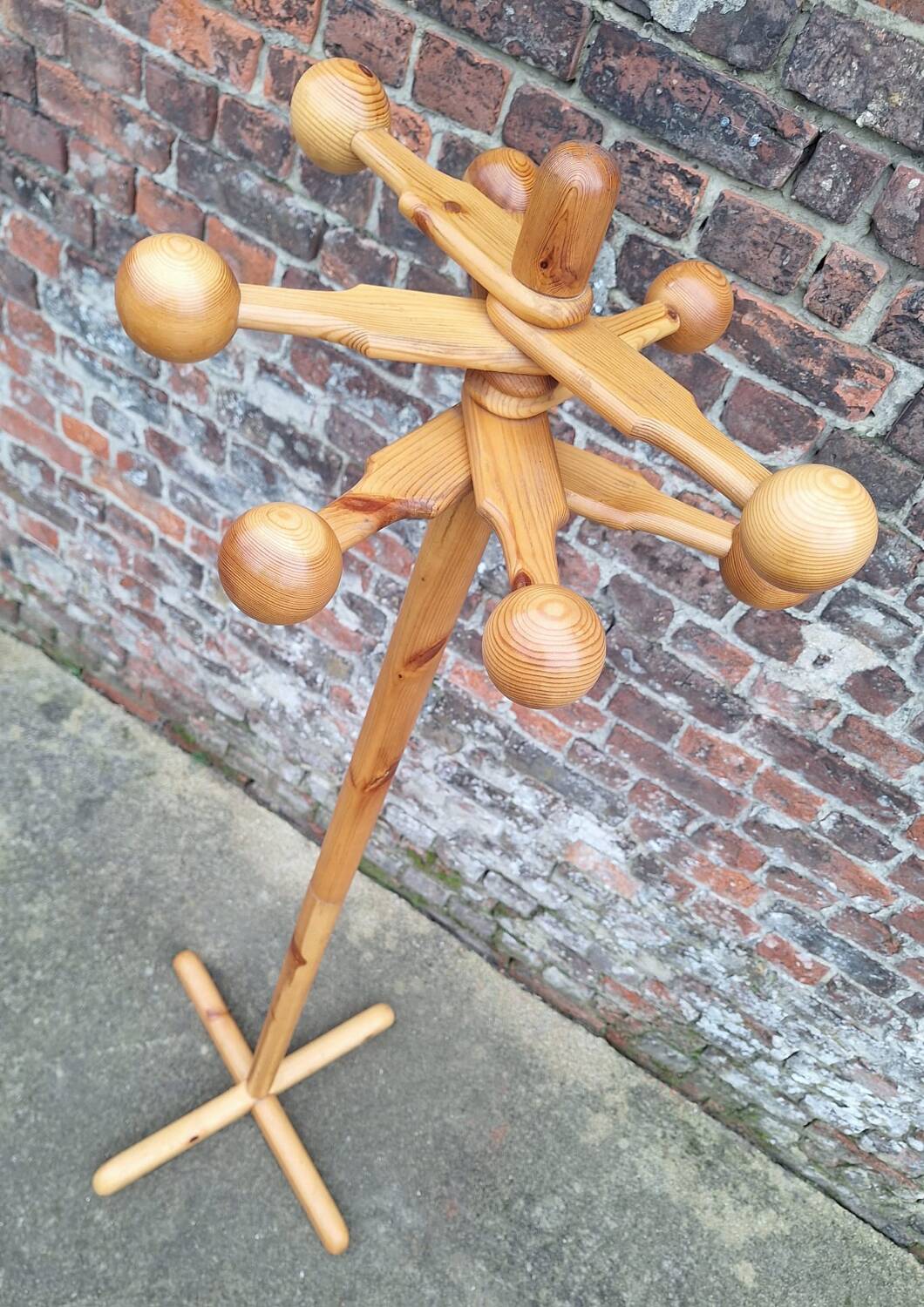 Vintage Scandinavian Coat Rack, Antique Hook Furniture