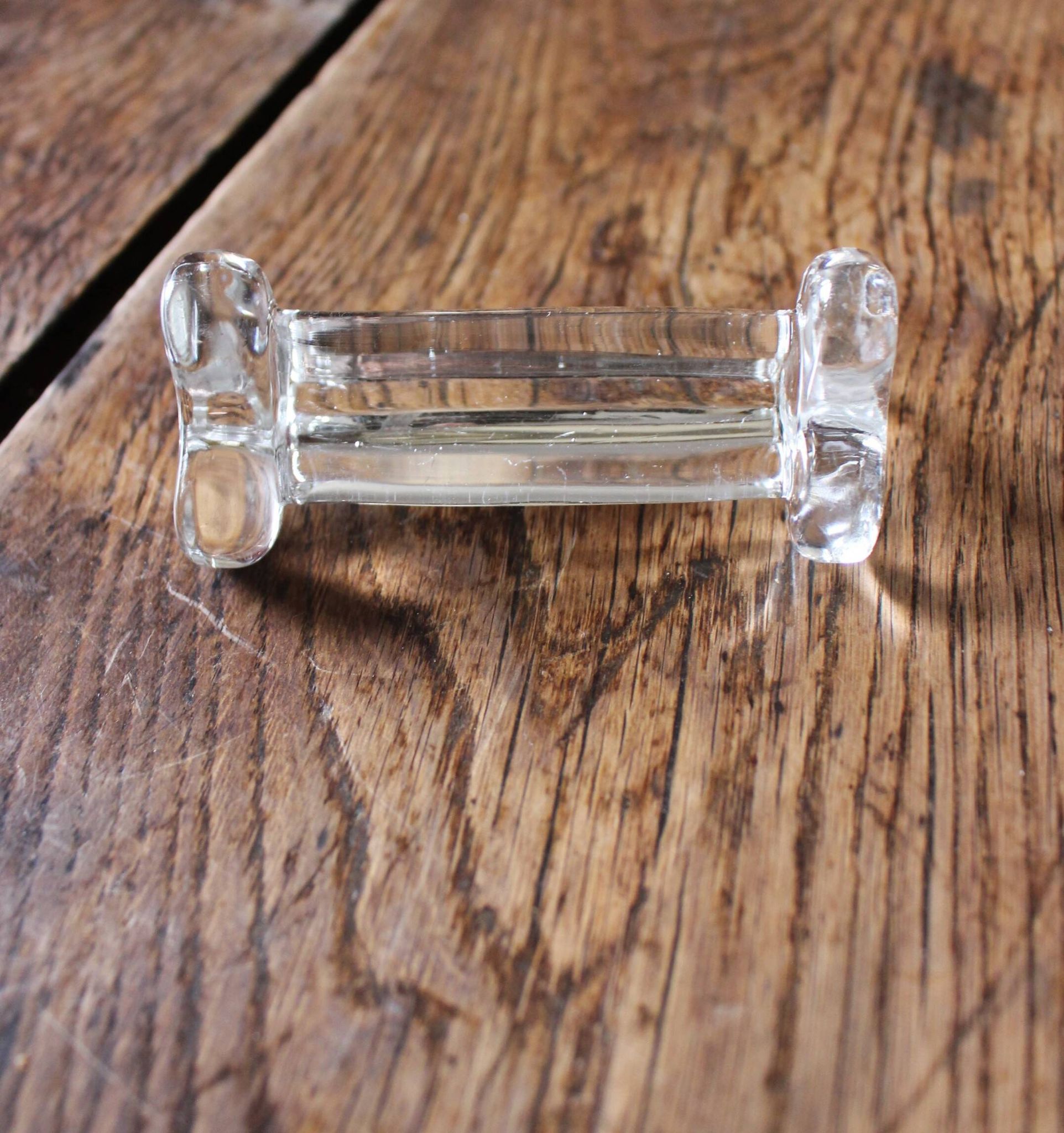 A set of 6 transparent trilobite glass knife rests.