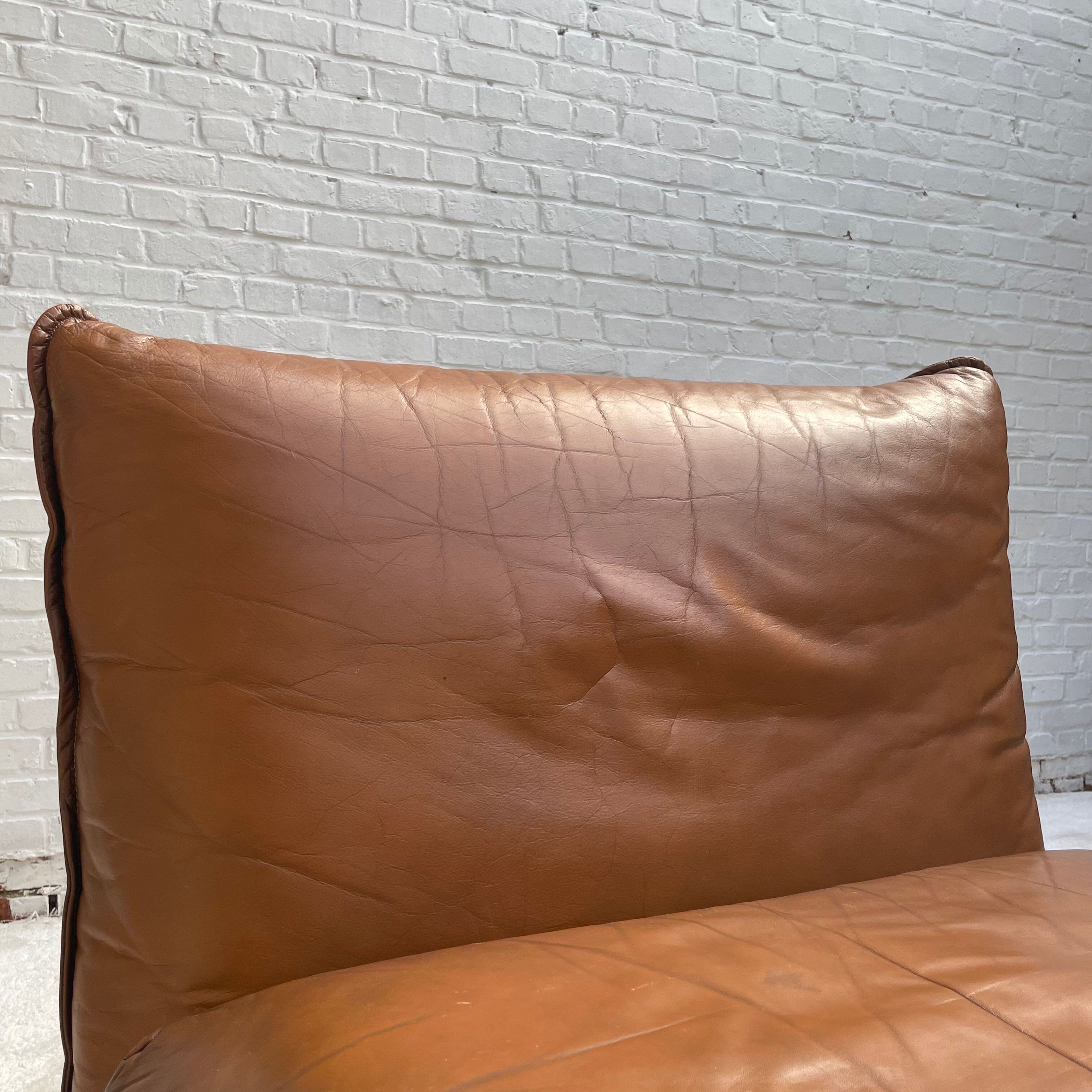Comfy Leather cognac sofa's
